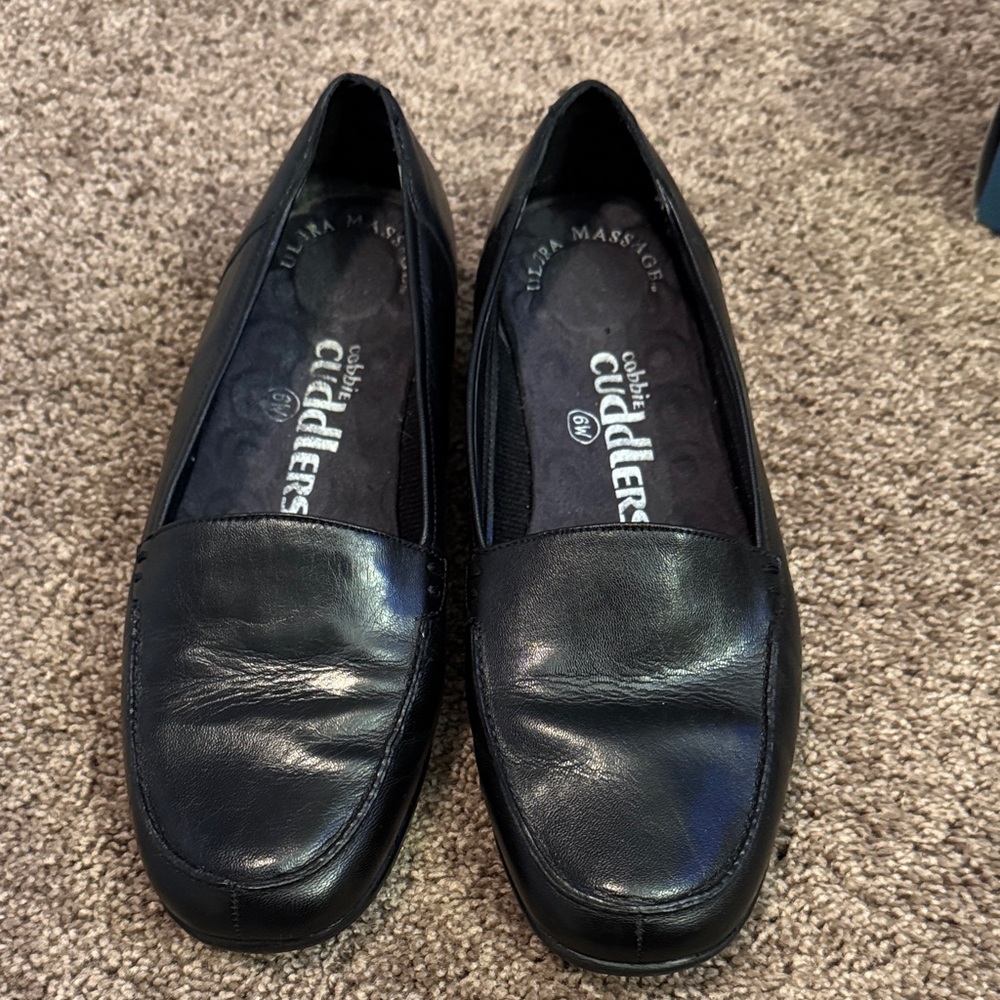 Julia Massari Black Leather Loafers